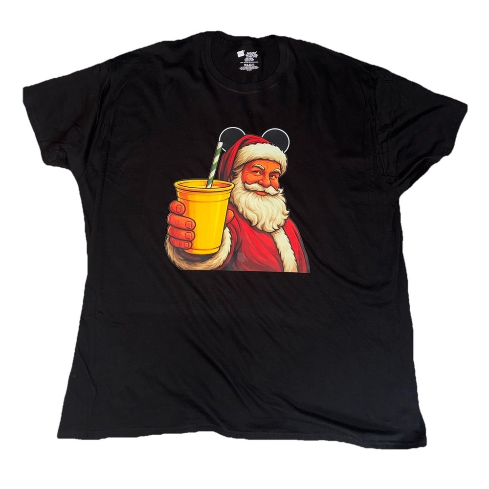 Disney Parks DCA‎ California Adventure Santa Yellow Cup Drink T Shirt Adult Med